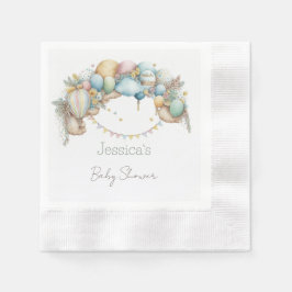 Servilleta De Papel Baby Shower de globo de aire de arco iris acuático