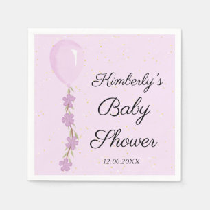 Servilleta De Papel Baby Shower de globo rosado