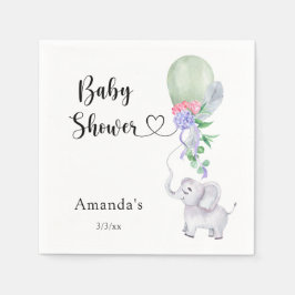 Servilleta De Papel Baby Shower de globos y elefantes