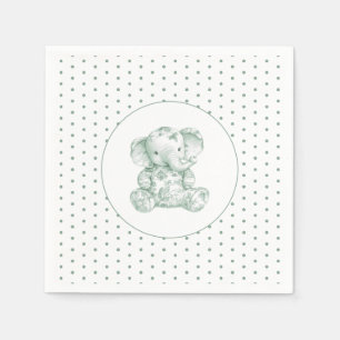 Servilleta De Papel Baby Shower de Green Elephant Polkadot