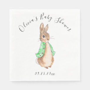 Servilleta De Papel Baby Shower de Green Peter Rabbit