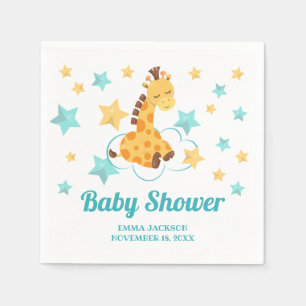 Servilleta De Papel Baby Shower de guijarros y estrellas neutrales de