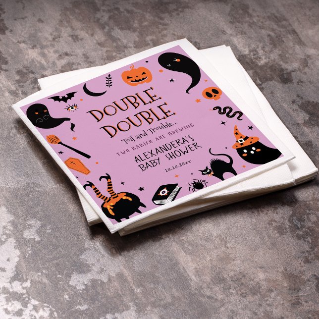 Servilleta De Papel Baby Shower de Halloween gemelos (Subido por el creador)