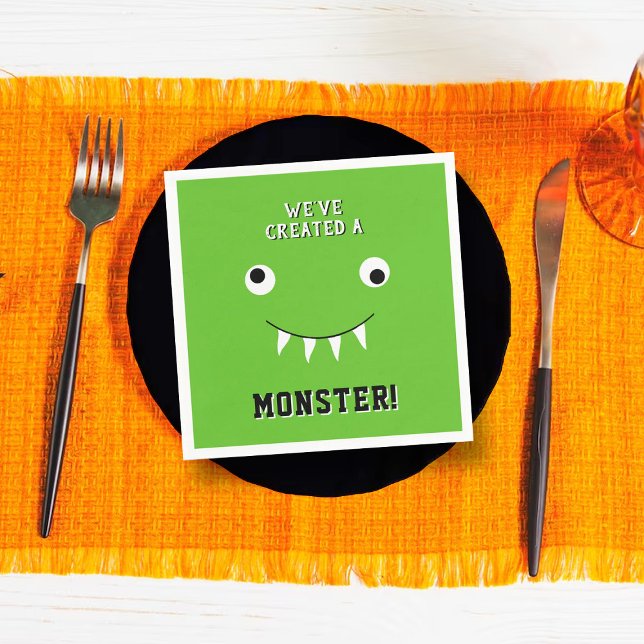 Servilleta De Papel Baby Shower de Halloween "Hemos creado un monstruo (Subido por el creador)