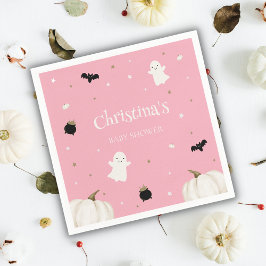 Servilleta De Papel Baby Shower de Halloween rosa Pastel