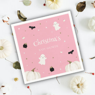 Servilleta De Papel Baby Shower de Halloween rosa Pastel