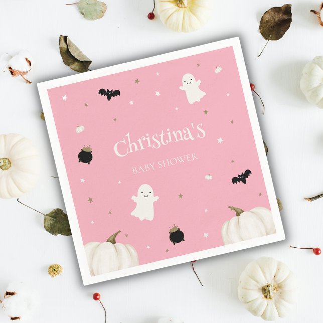 Servilleta De Papel Baby Shower de Halloween rosa Pastel (Subido por el creador)