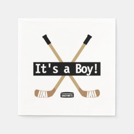 Servilleta De Papel Baby Shower de hockey es un chico de hockey