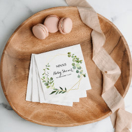 Servilleta De Papel Baby Shower de hojas verdes tropicales