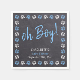 Servilleta De Papel Baby Shower de impresión de Chalkboard Blue Boy Pa
