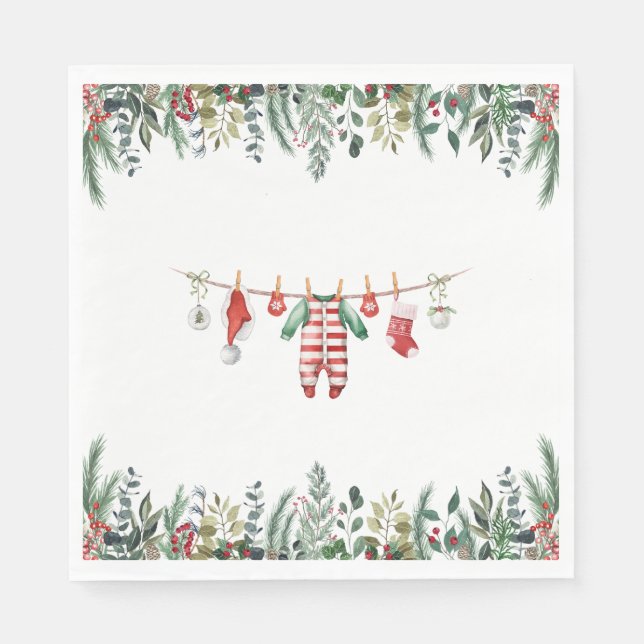 Servilleta De Papel Baby Shower de invierno (Anverso)