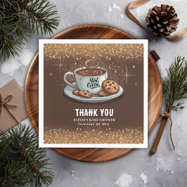 Servilleta De Papel Baby Shower de invierno de chocolate caliente Purp