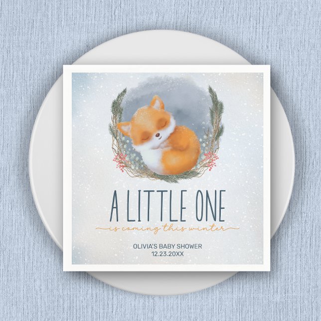 Servilleta De Papel Baby Shower de invierno de Curte Baby Fox Snowly (Subido por el creador)