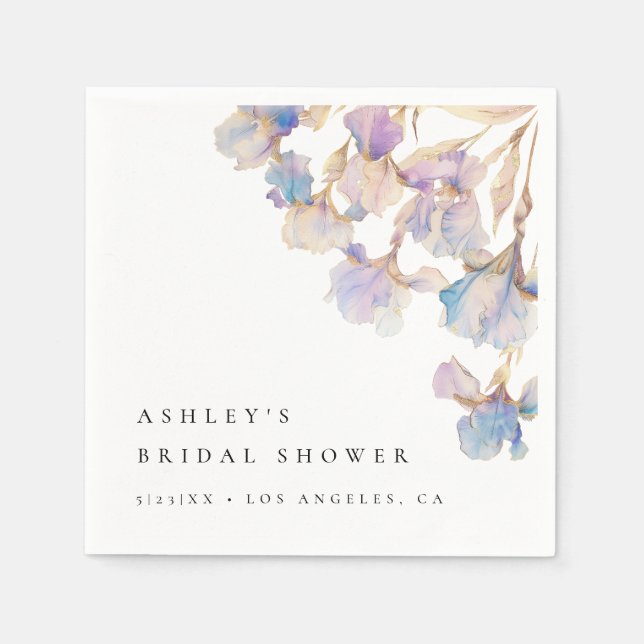 Servilleta De Papel Baby Shower de Iris Elegante (Anverso)