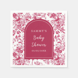 Servilleta De Papel Baby Shower de la antigua Chinoiserie rosa