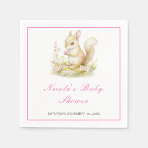 Servilleta De Papel Baby Shower de la ardilla de primavera