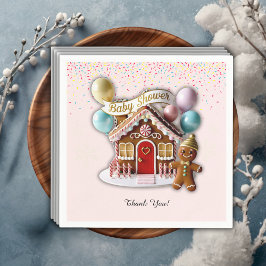 Servilleta De Papel Baby Shower de la Casa de Pan de Oro