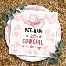 Baby Shower de la chica rodeo occidental rosada