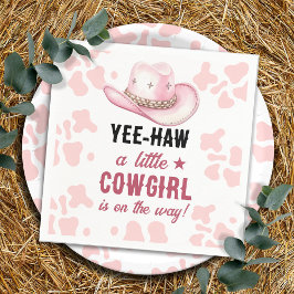 Servilleta De Papel Baby Shower de la chica rodeo occidental rosada