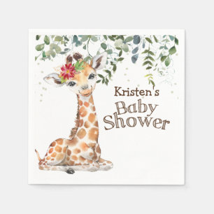 Servilleta De Papel Baby Shower de la jirafa del Safari de la Jungla