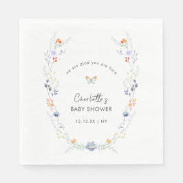 Servilleta De Papel Baby Shower de la mariposa minimalista de Boho But