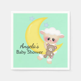 Servilleta De Papel Baby Shower de Lamb and Crescent Moon
