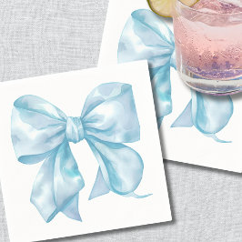Servilleta De Papel Baby Shower de lazo azul simple