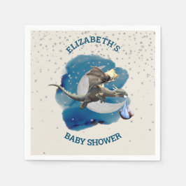 Servilleta De Papel Baby Shower de Little Knight Dragon Silver Star