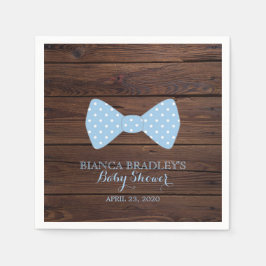 Servilleta De Papel Baby Shower de Little Man | Rustic Wood Bowtie