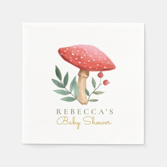 Servilleta De Papel Baby Shower de Little Mushroom (Anverso)