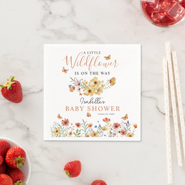 Servilleta De Papel Baby Shower de Little Wildflower Rusdflowers (In situ)