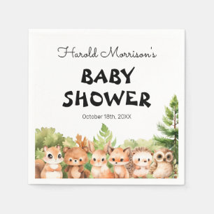 Servilleta De Papel Baby Shower de los amigos de Woodland