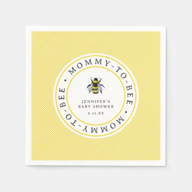 Servilleta De Papel Baby Shower de mami-a-beba dulce (Anverso)