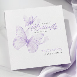 Servilleta De Papel Baby Shower de mariposa morada delgada