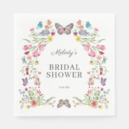 Servilleta De Papel Baby Shower de mariposa silvestre