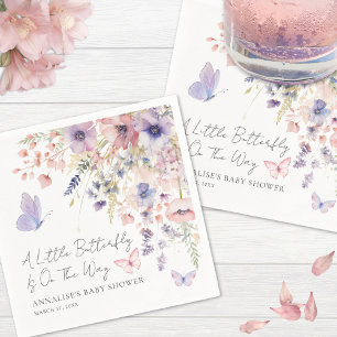Servilleta De Papel Baby Shower de mariposa silvestre
