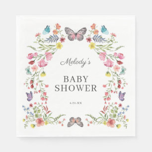Servilleta De Papel Baby Shower de mariposa silvestre