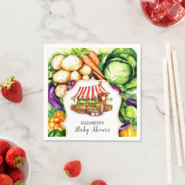 Servilleta De Papel Baby Shower de mercado de granjeros mágicos