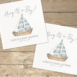 Servilleta De Papel Baby Shower de Nautical Ocean Boy