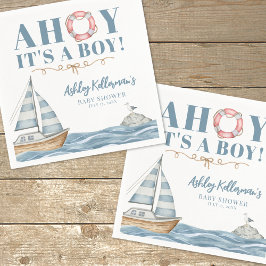 Servilleta De Papel Baby Shower de Nautical Ocean Boy