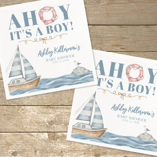 Servilleta De Papel Baby Shower de Nautical Ocean Boy