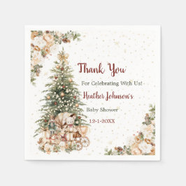 Servilleta De Papel Baby Shower de Navidad Boho Neutral