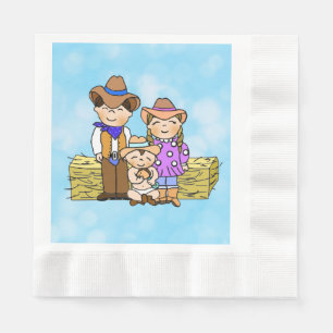 Servilleta De Papel Baby Shower de niños con temática de cowboy countr
