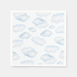 Servilleta De Papel Baby Shower de nubes azul de agua