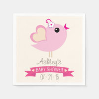 Baby Shower de pájaro de amor rosa ligero