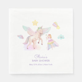 Servilleta De Papel Baby Shower de Pastel Princess Unicorn