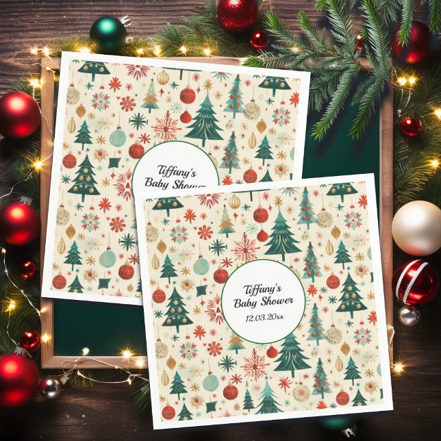 Servilleta De Papel Baby Shower de patrón de invierno festivo (Subido por el creador)