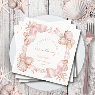 Servilleta De Papel Baby Shower de perla rosa de la moda costera