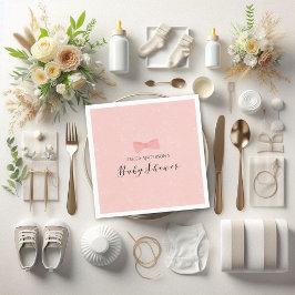 Servilleta De Papel Baby Shower de plegado rosado simple