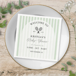 Servilleta De Papel Baby Shower de Preppy Green Tennis Country Club